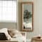 Brown Wood Beaded Frame Wall Mirror with Distressing 24" x 2" x 54"